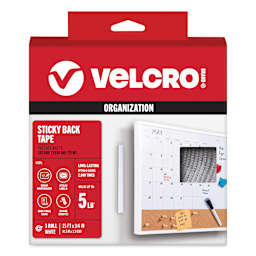 Velcro Sticky Back Fasteners - White, 3/4" x 15 ft, Tape Roll front of packaging