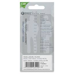 Schulcz Scale Model Trees - Palm Tree, Metal Trunk, 65 mm, Single (back of package)