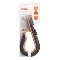 Slice Manual Box Cutter - shown upright in blister package
