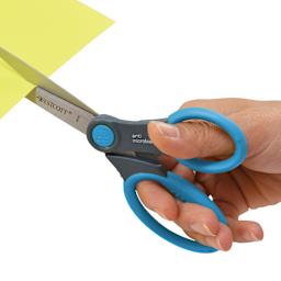 Westcott Anti-Microbial Protection Soft Handle Student Scissors cutting paper
