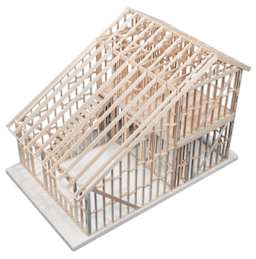 Two-Story Townhouse Kit - Completed framed Townhouse shown at angle