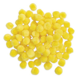Pepperell Craft Pom Poms - Pkg of 100, 1/2", Yellow