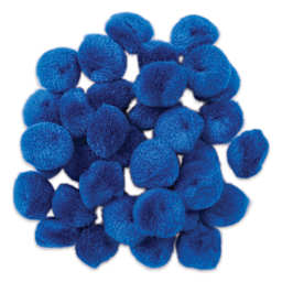 Pepperell Craft Pom Poms - Pkg of 100, 1", Royal Blue