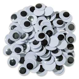 Creativity Street Wiggle Eyes - Black, 20 mm, Round, Package of 100