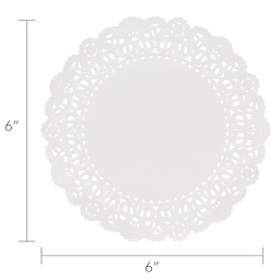 Hygloss Paper Doilies - White, Round, 6" - dimensions