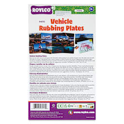 Roylco Rubbing Plates - Vehicles, 6-1/4" x 10-3/4", Set of 14 front of packaging