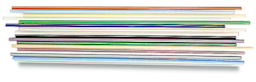 Fireworks Beginner's Essentials Glass Beadmaking Kit - Assorted colors of Glass rods shown horizontally