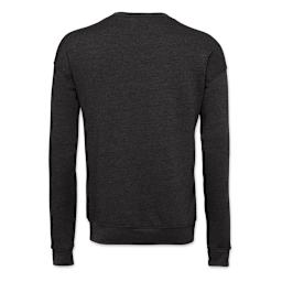 Bella + Canvas Unisex Sponge Fleece Drop Shoulder Sweatshirt - Dark Grey Heather, X-Small - back