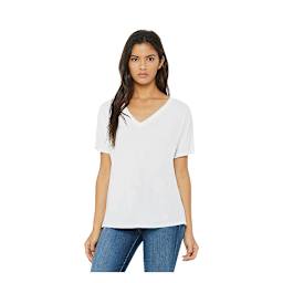 Bella + Canvas Slouchy V-neck T-shirt - White