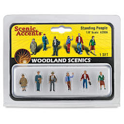 Woodland Scenics Model Scenery - Front of package of 6 Standing Figures in 1/8th scale