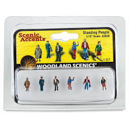 Woodland Scenics Model Scenery - Front of package of 6 Standing Figures in 1/16th scale
