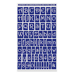 Armour Rub ‘N’ Etch Glass Etching Stencil  - Gala Style Full Alphabet and Numbers, 8"H x 5"W Sheet