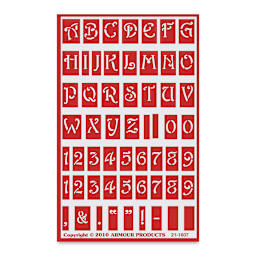 Armour Over ‘N’ Over Glass Etching Stencil - Alphabet Upper Case