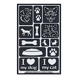 Armour Over ‘N’ Over Glass Etching Stencil - Paws