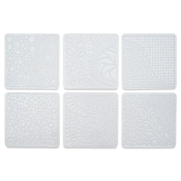 Cedar Canyon Rubbing Plates - Front view of 6 Doodles design plates