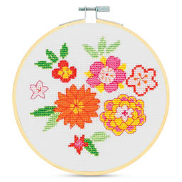 DMC Stitch Kit - Japanese Flowers, finished kit