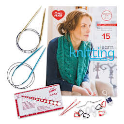 Red Heart Learn to Knit with Circular Needles Kit - Components of Kit