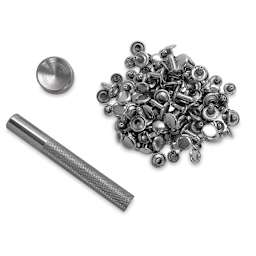 Realeather Rivet Setter Kit - Rivet, setter, and anvil shown
