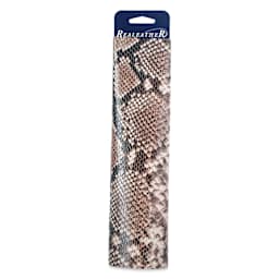 Realeather Printed Leather Trim - Python Taupe, wrapped around packaging