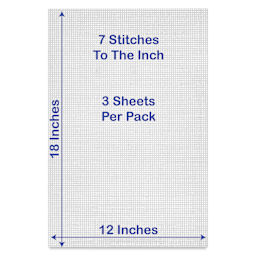 Janlynn Plastic Canvas - Large, Pkg of 3, 12" x 18" - Seven stitches to the inch, dimensions