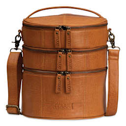 Muud Bturn Leather Needlework Project Bag - Brown