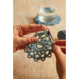 DMC Mindful Making Easy Crochet Mandala Coasters Kit - coaster in progress