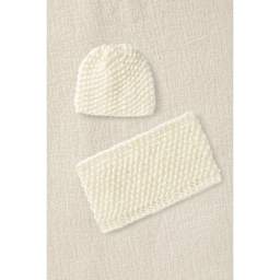 DMC Mindful Making Cozy Hat & Snood Knitting Kit - finished cozy hat and snood