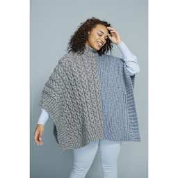 Finished poncho made with Lion Brand Touch of Alpaca Yarn