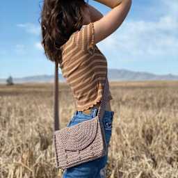 Lion Brand Just Hemp Yarn (Person with sample bag)