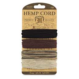 Hemptique Hemp Cord Card - Front view of 4 20 lb Earthy Colors Card