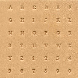 Realeather Leather Tooling Sets - Examples of letters and numbers tooled in leather
