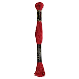 DMC Cotton Embroidery Floss - Red, 8-3/4 yards (Back of label)