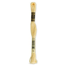 DMC Cotton Embroidery Floss - Light Pale Yellow, 8-3/4 yards (Front of label)
