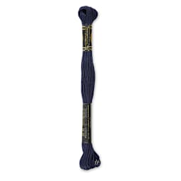 DMC Cotton Embroidery Floss - Dark Navy Blue, 8-3/4 yards (Back of label)