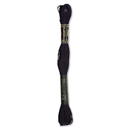 DMC Cotton Embroidery Floss - Very Dark Navy Blue, 8-3/4 yards (Back of label)