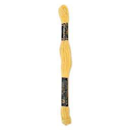 DMC Cotton Embroidery Floss - Pale Yellow, 8-3/4 yards showing back of packaging