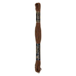 DMC Cotton Embroidery Floss - Dark Beige Brown, 8-3/4 yards showing back of packaging