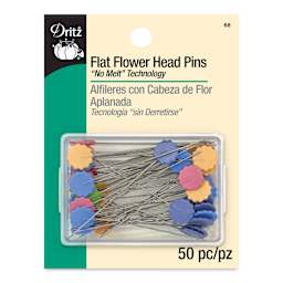 Dritz Flat Flower Head Pins - Pkg of 50 front of packaging