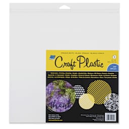 Grafix Craft Plastic Sheets - White, 12" x 12", 0.010" Thick, Pkg of 4