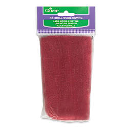 Clover Natural Wool Roving - Front of package of Red Color Roving