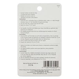 Dritz Quilting Curved Needles - Set of 4 - back of packaging