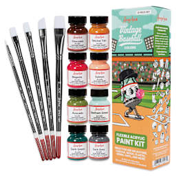 Angelus Acrylic Leather Paints - Vintage Baseball Kit, 1 oz
