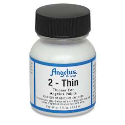 Angelus 2-Thin Leather Paint Thinner - Front of 1 oz bottle shown
