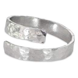 ImpressArt Aluminum Wrap Ring Blanks - 1/8"W x 3"L, sample stamped ring