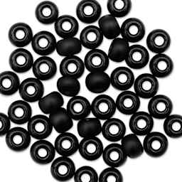 John Bead Czech Seed Beads - Black, Opaque, 32/0, 19 g - close-up