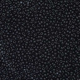 John Bead Czech Glass Seed Beads - Black, 10/0, 22 g Vial close up