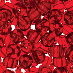 John Bead Czech Seed Beads - Red, Transparent, 32/0 - close-up