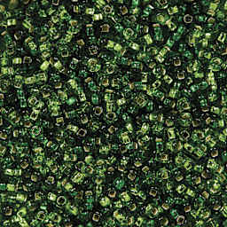 John Bead Czech Glass Seed Beads - Sea Green, Silver Lined, 10/0, 22 g Vial close up