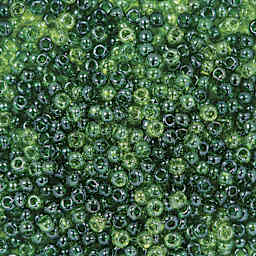 John Bead Czech Glass Seed Beads - Sea Green, Luster Mix, 10/0, 22 g Vial close up