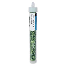 John Bead Czech Glass Seed Beads - Sea Green, Luster Mix, 10/0, 22 g Vial back view